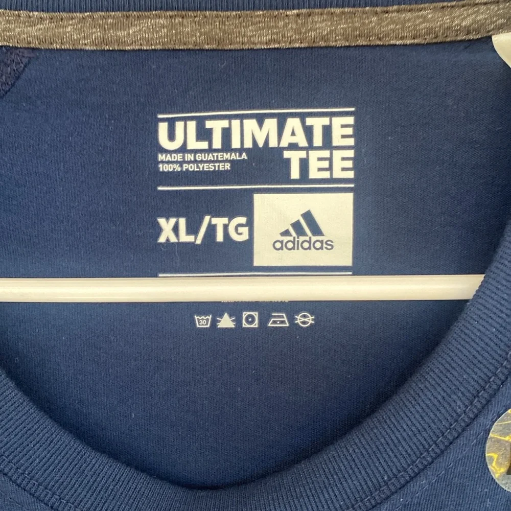 New York Red Bull Navy Adidas Ultimate Tee Long Sleeve, Size XLG MLS Soccer